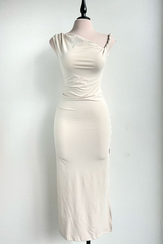 Vestido beige liso