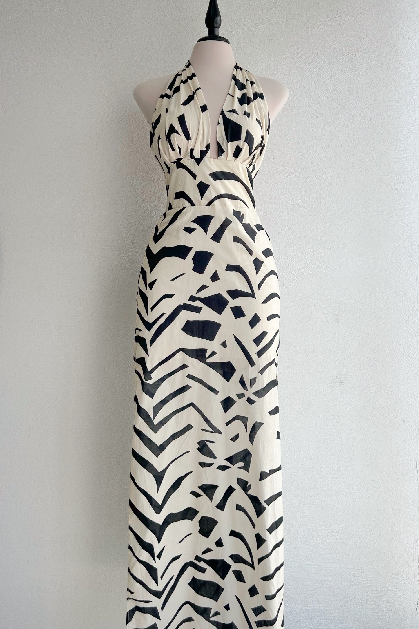 Vestido rayas beige