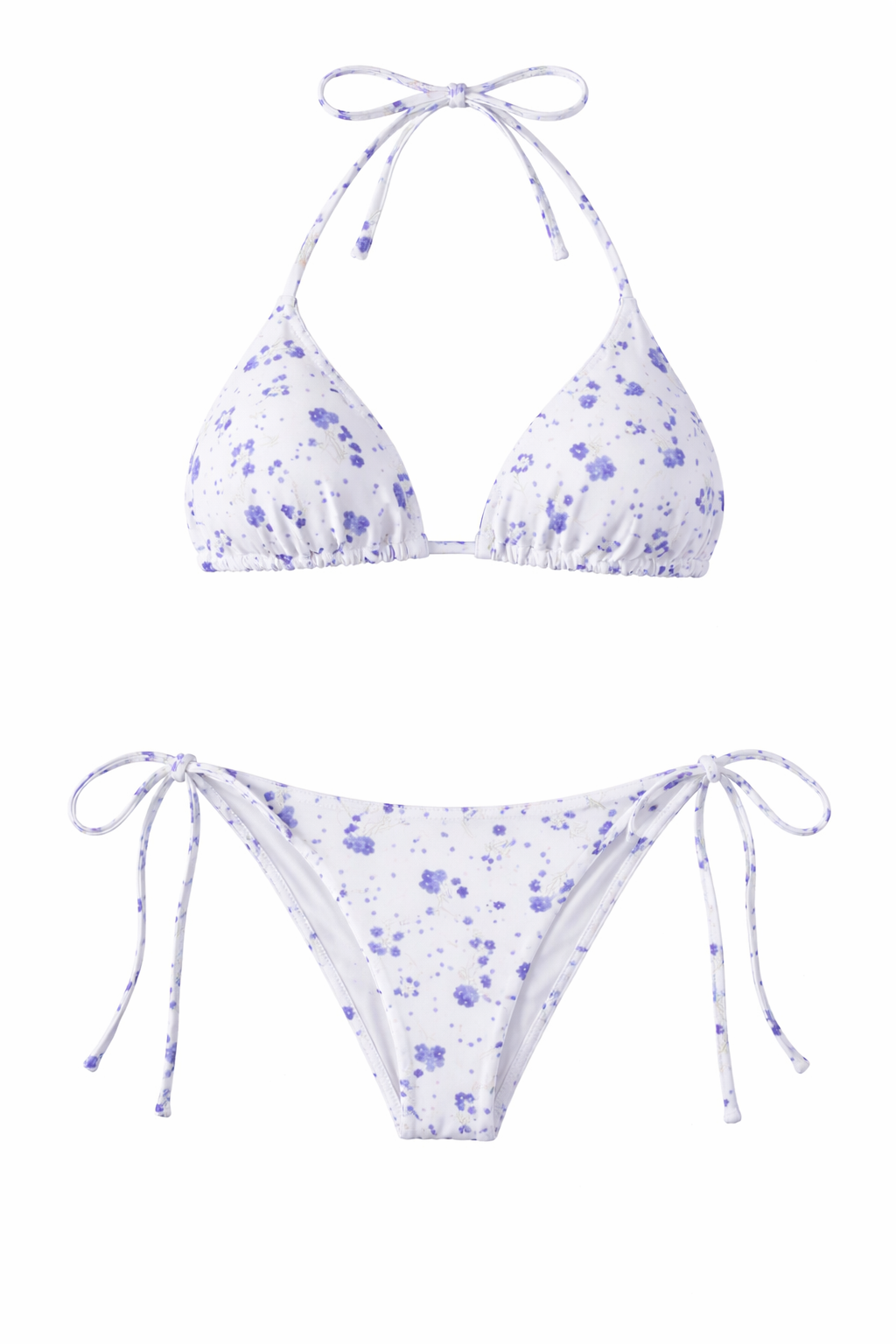 Bikini blanco flores azul