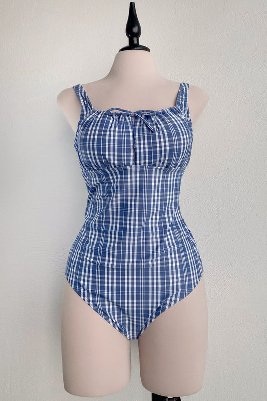 Bañador azul cuadros