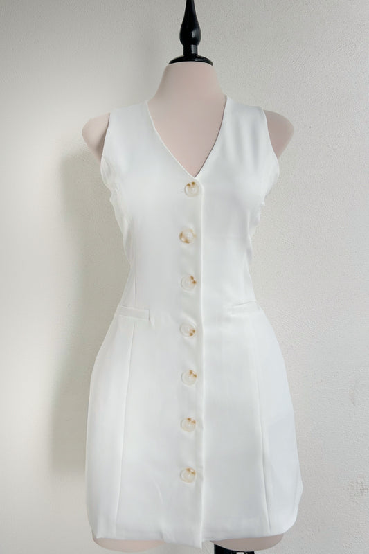 Vestido botones blanco