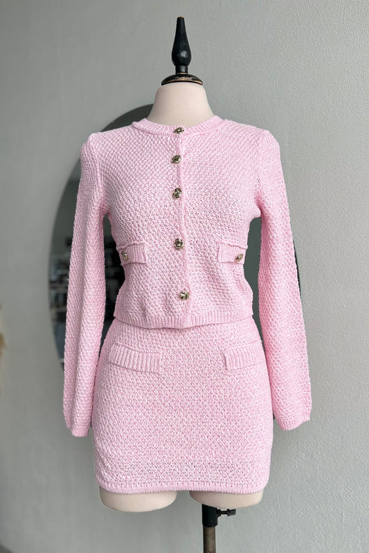 Set cardigan baby pink