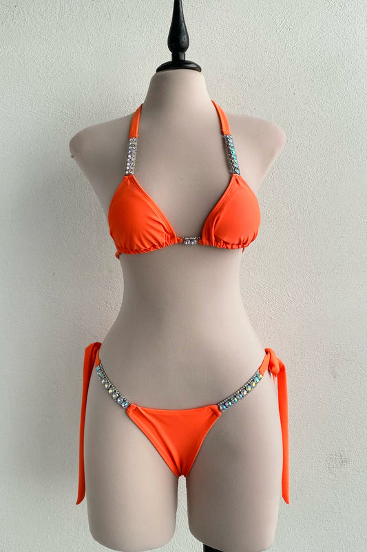 Bikini naranja con cristales