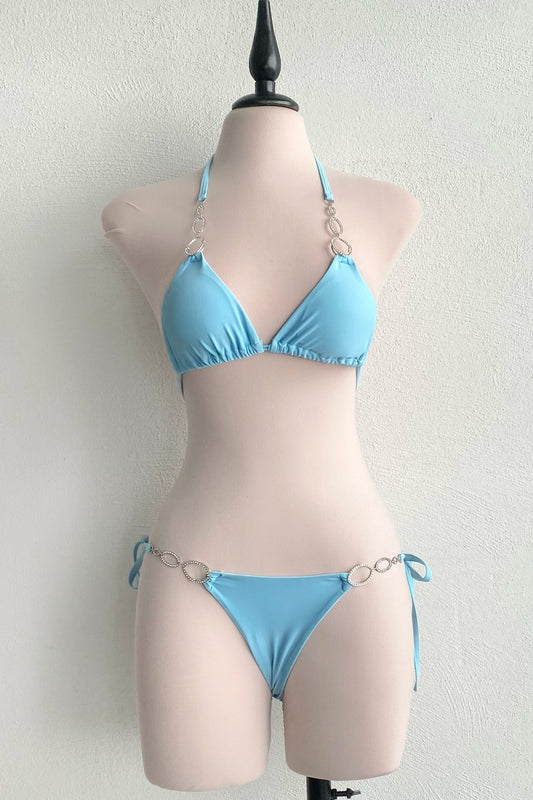 Bikini baby blue con cristales