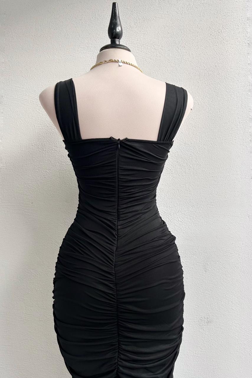 Vestido midi corte sirena