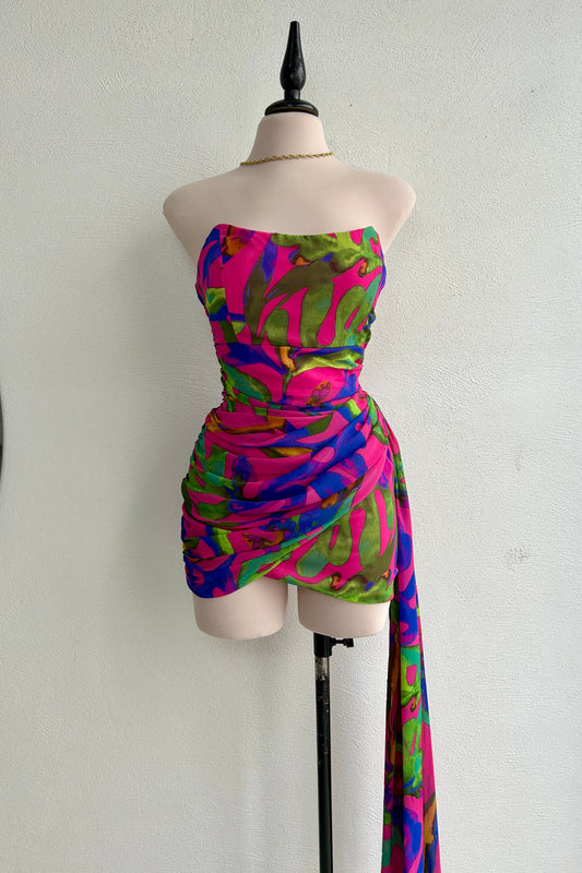 Vestido colores strapless