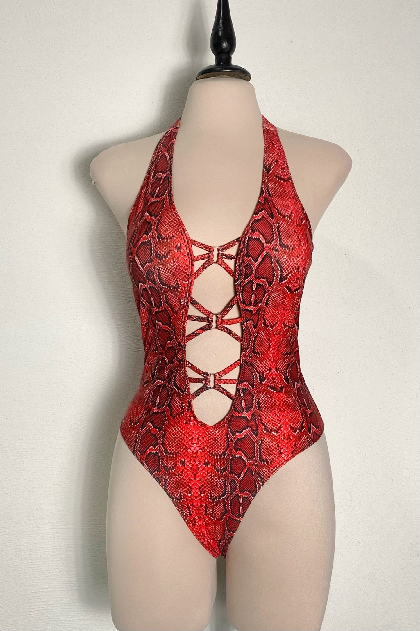 Bañador snake print rojo