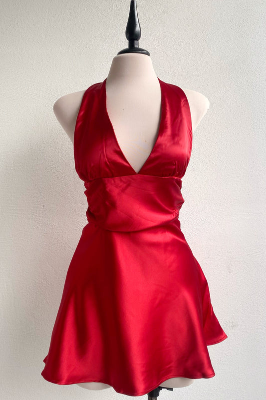 Vestido rojo satin