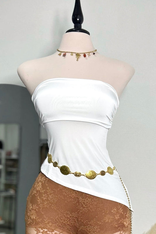 Blusa strapless blanca