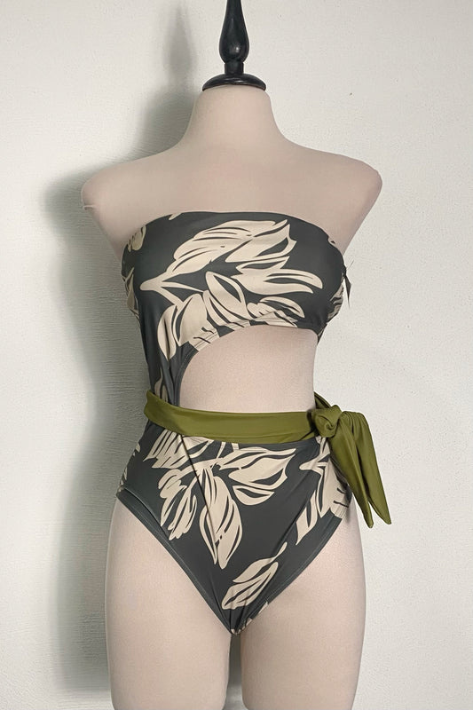 Bañador strapless verde militar