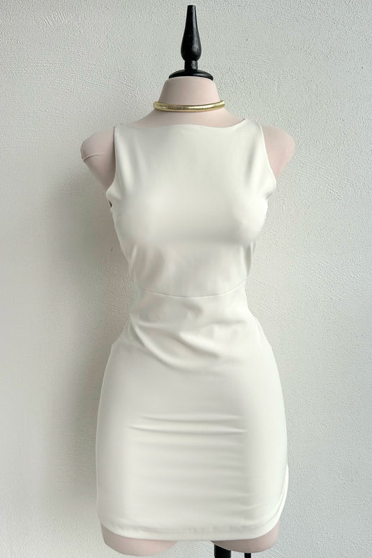 Vestido beige sin mangas