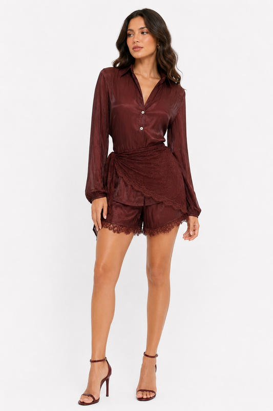 Set Lace Short Brown