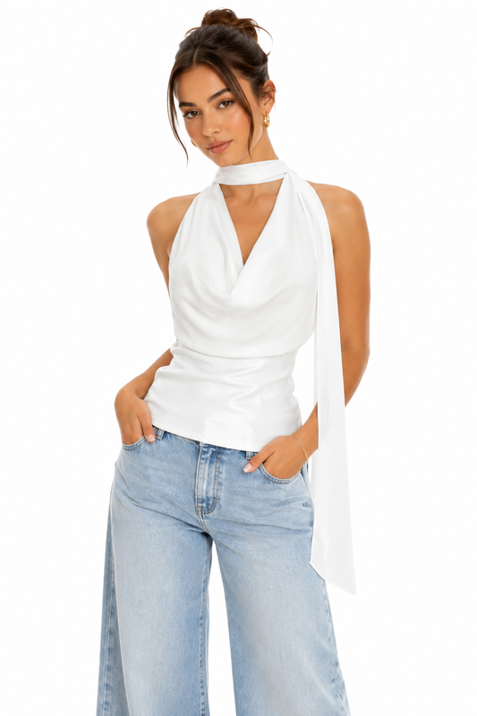 Blusa Cowl White