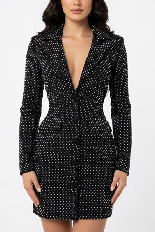 Vestido blazer cristales