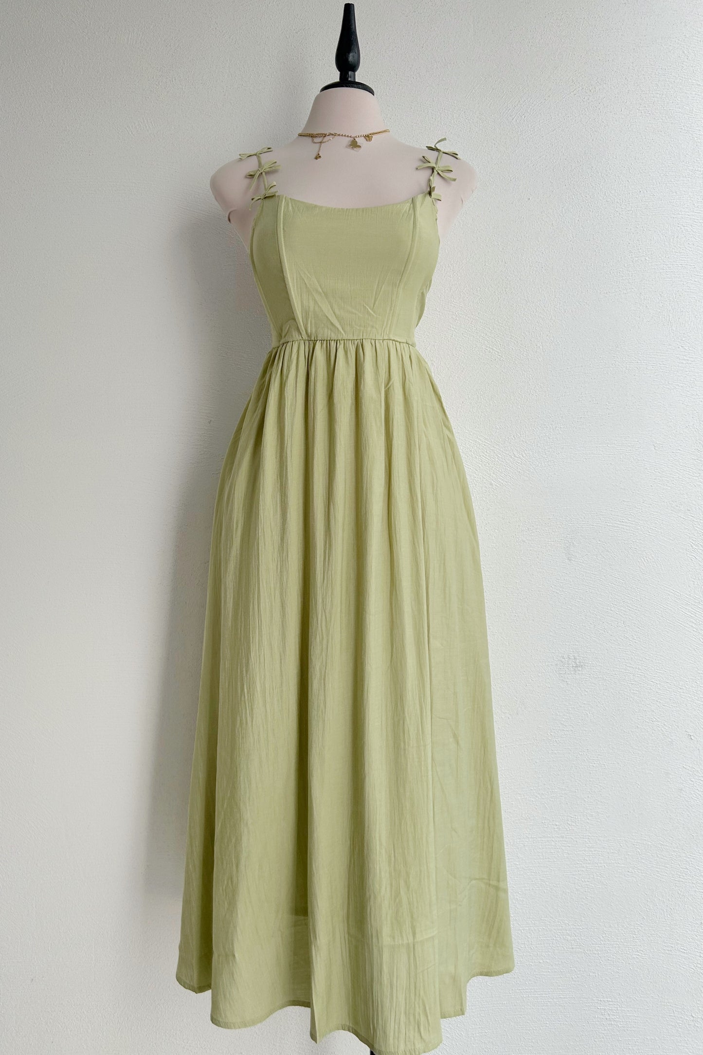Vestido verde tipo corsé