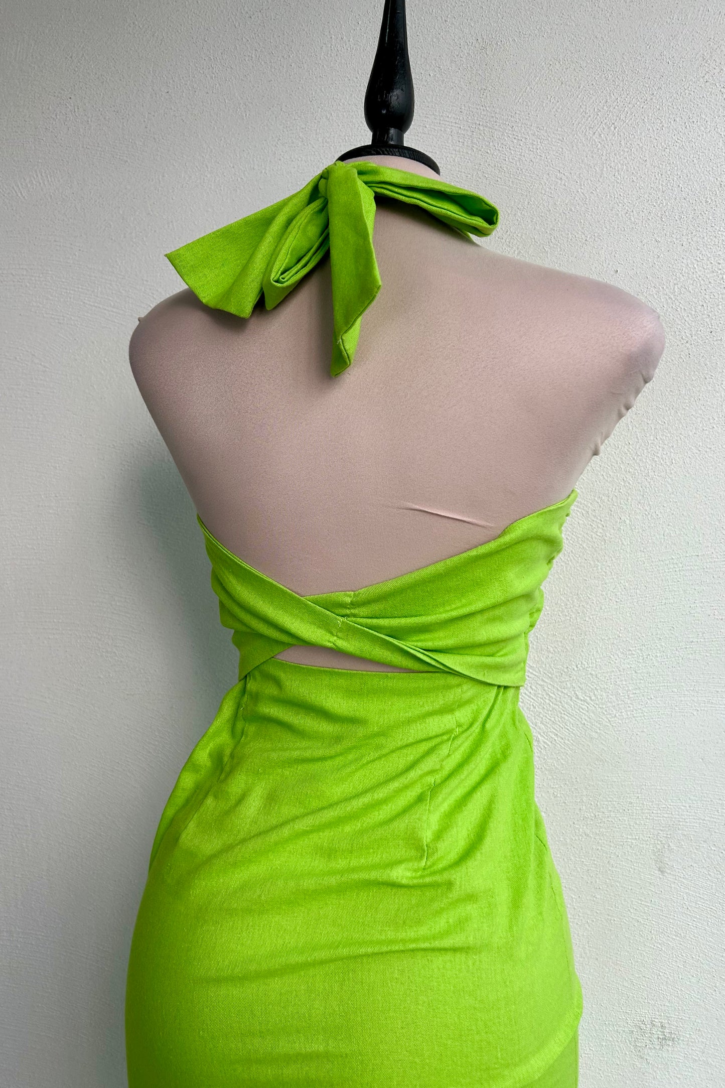 Vestido midi lino verde