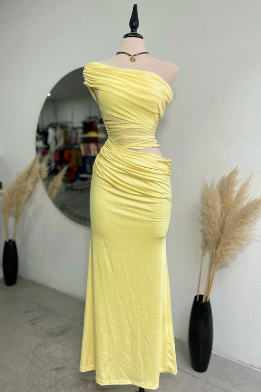 Vestido amarillo largo