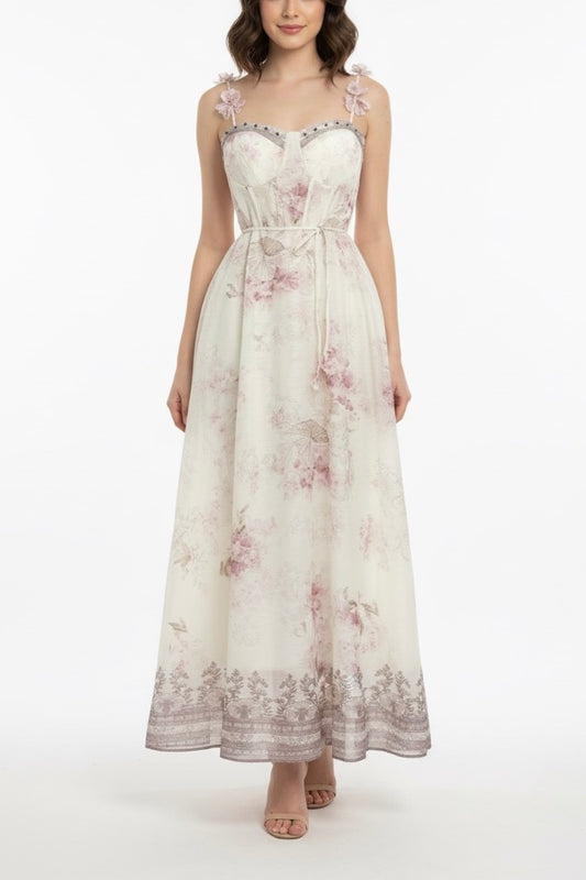 Vestido floral baby pink