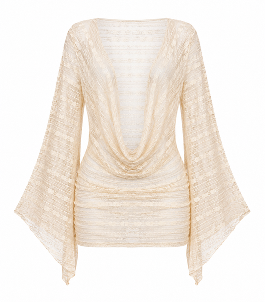 Vestido cover up nude texturizado