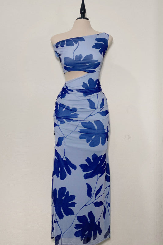 Vestido mesh cut azul
