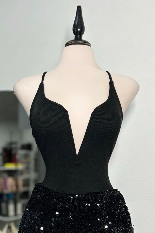 Body negro escote V