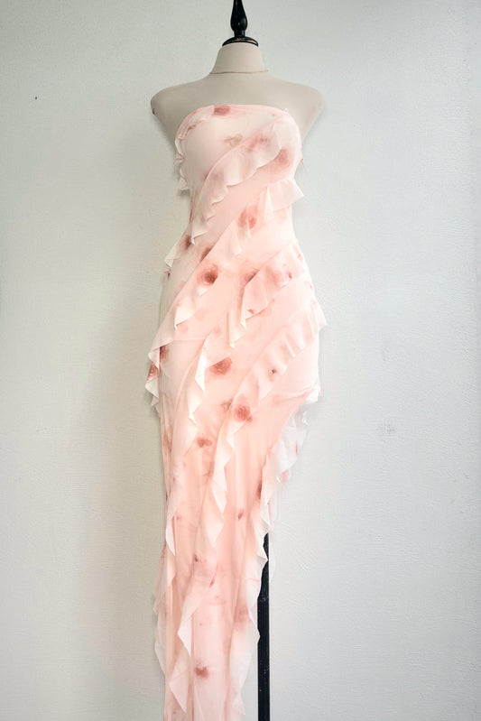 Vestido strapless holanes baby pink