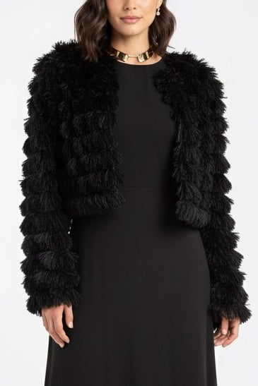 Abrigo peluche negro