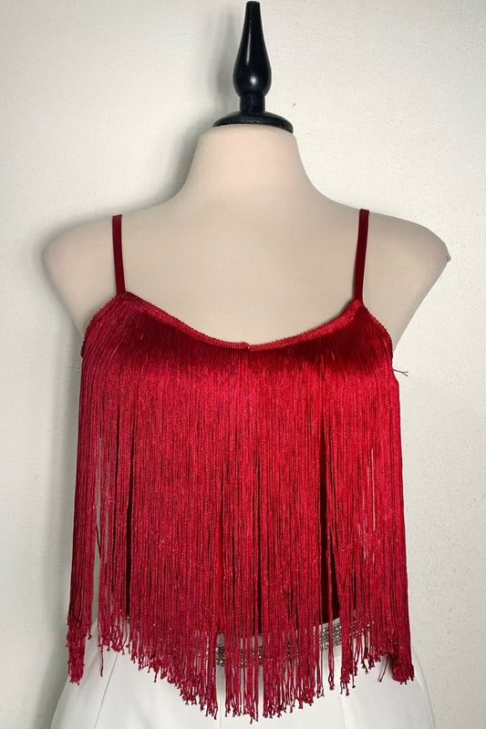 Blusa con flecos roja