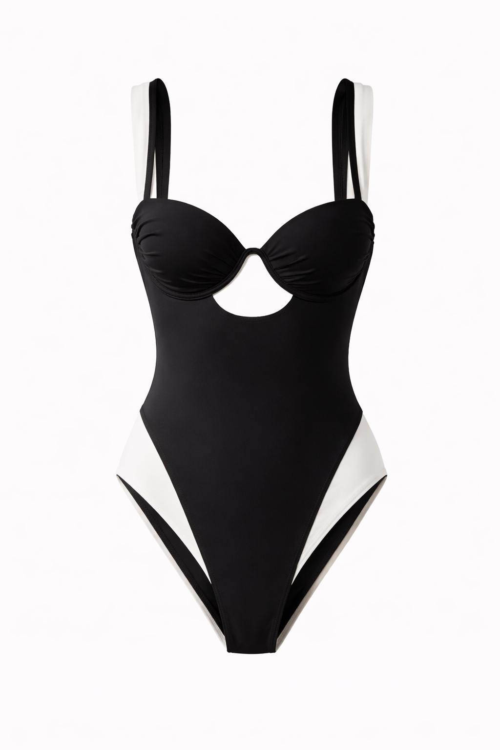 Bañador negro línea blanca