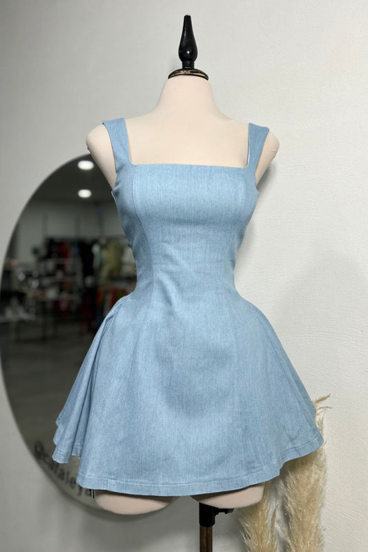 Vestido denim corte A