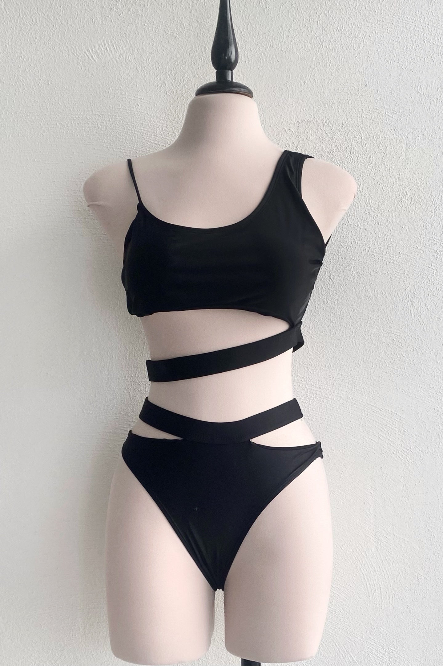 Bikini negro doble tira