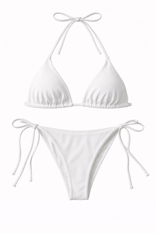 Bikini blanco rib