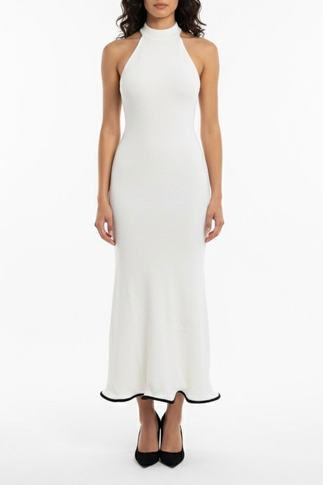 Vestido halter línea negra