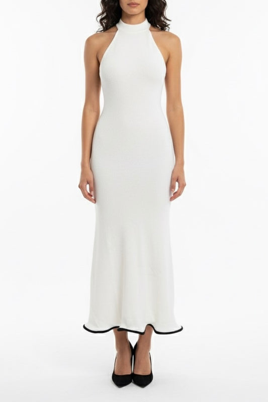 Vestido halter línea negra