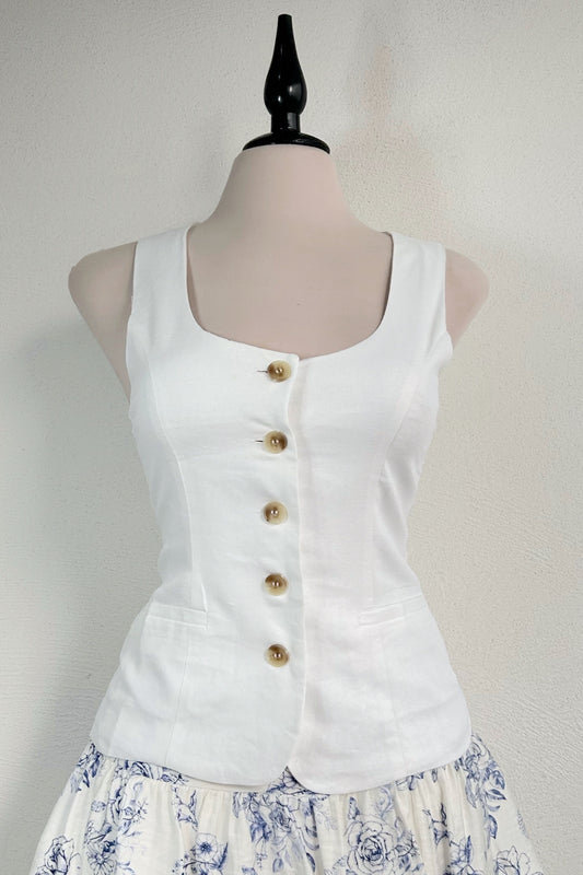 Chaleco botones blanco