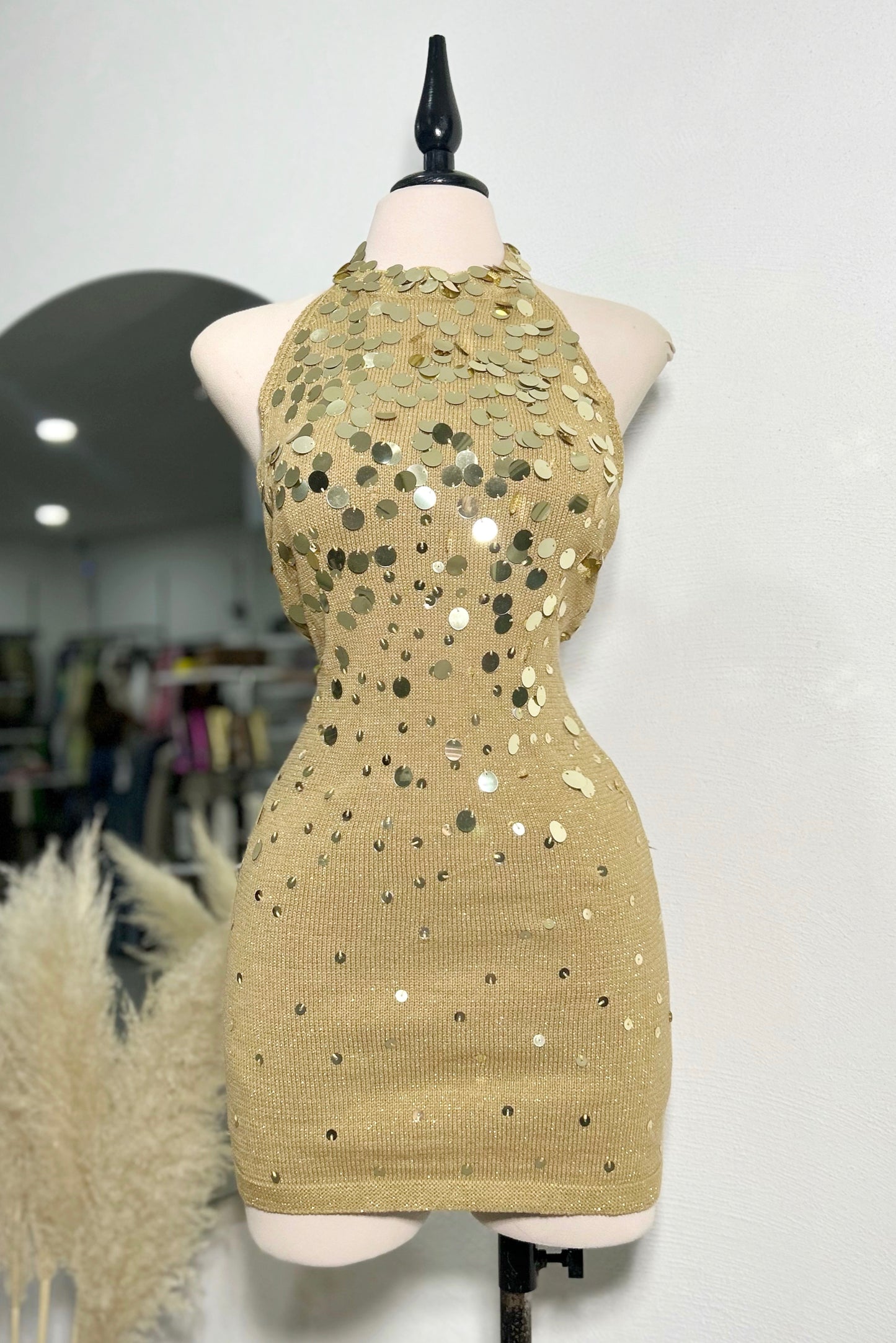 Vestido Ámbar dorado