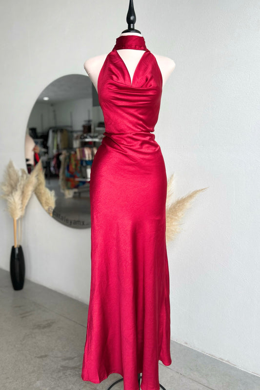 Vestido rojo halter