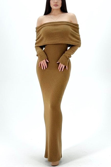 Vestido suéter café