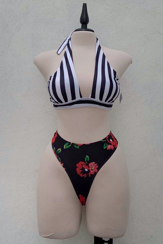 Bikini estampado negro