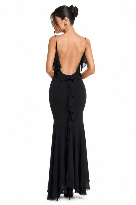 Vestido Ruffle Backless