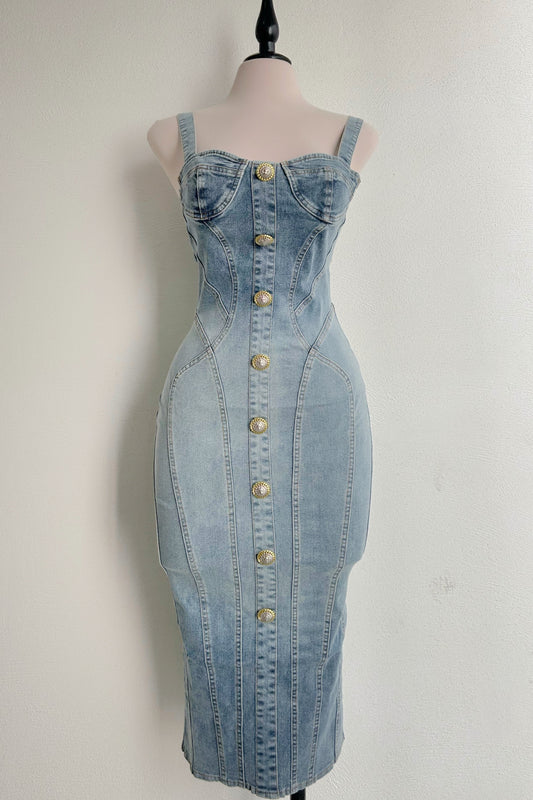 Vestido mezclilla botones