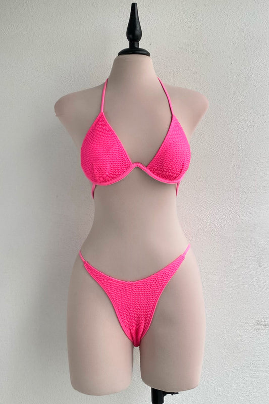 Bikini doble tira rosa