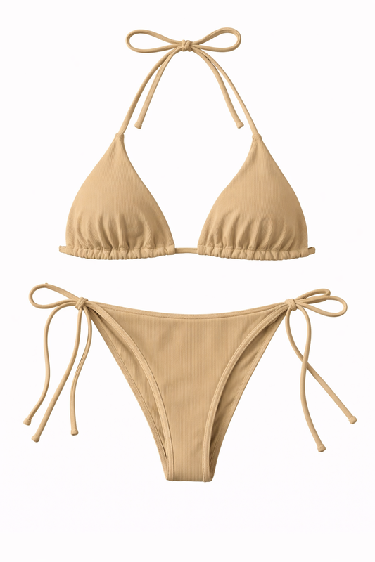 Bikini beige rib