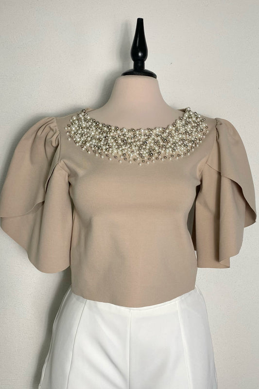 Blusa con perlas