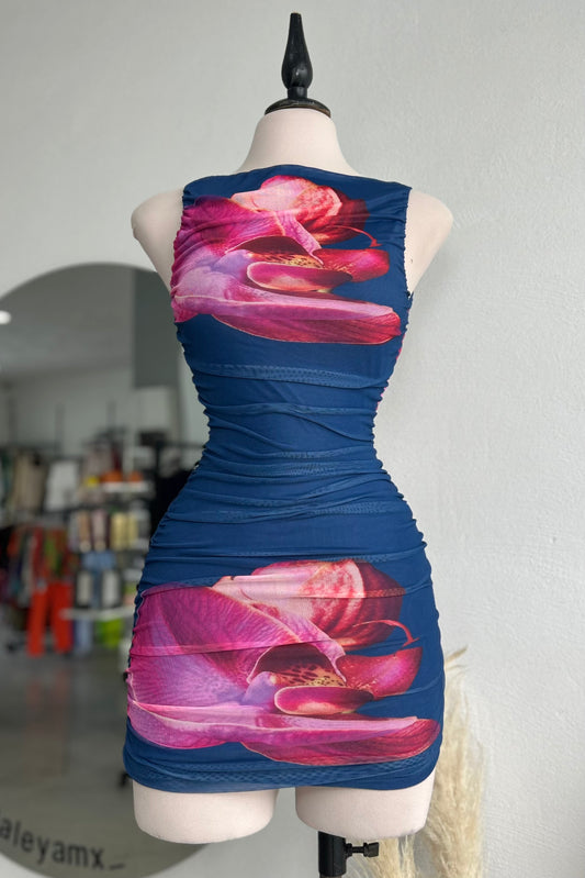 Vestido mesh floral