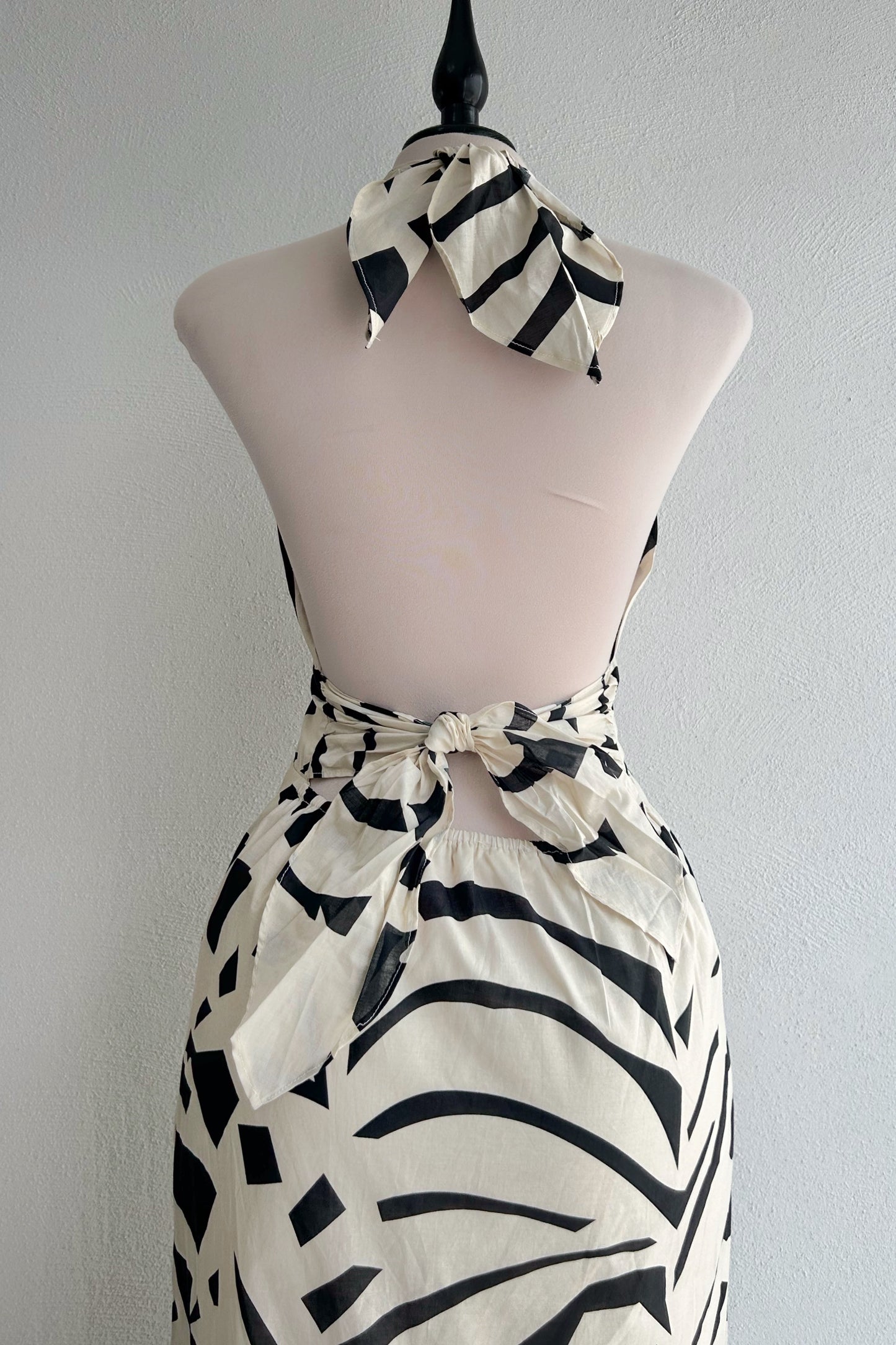 Vestido rayas beige