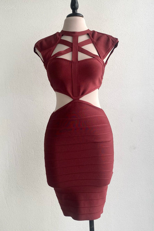 Vestido bandage tinto