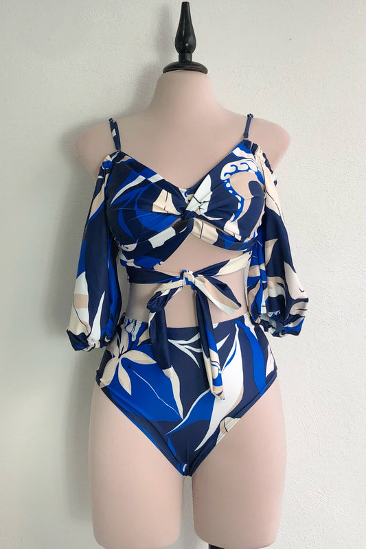 Bikini con mangas azul