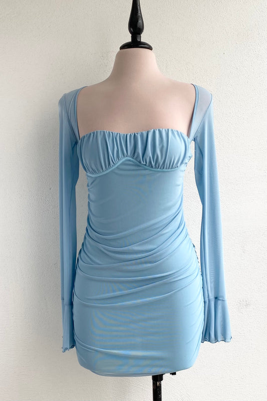 Vestido mesh baby blue