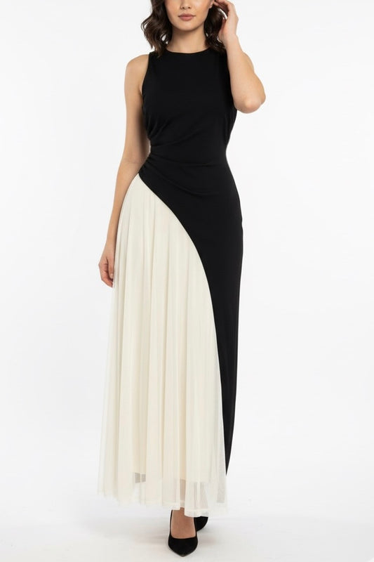 Vestido bicolor largo